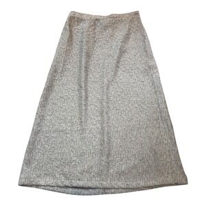 NEW Melloday Midi Skirt Textured A-Line Long Skirt‎ Pull On Grey Small NWT
